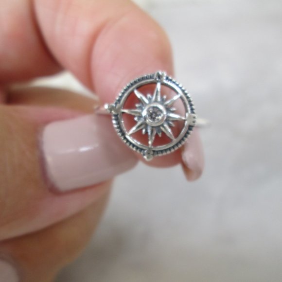 Nautical Compass Ring>925 Sterling Compass Ring,Nautical ring,Compass Ring, 925 - Picture 4 of 6